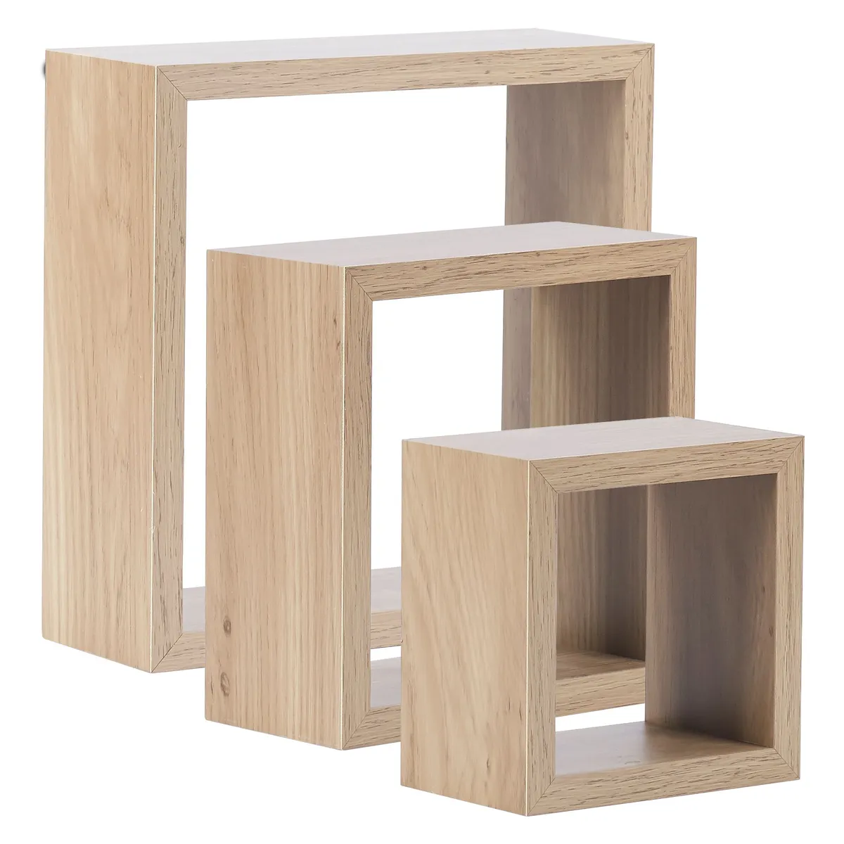 GENERICO - Set 3 Repisas Cubo Natural