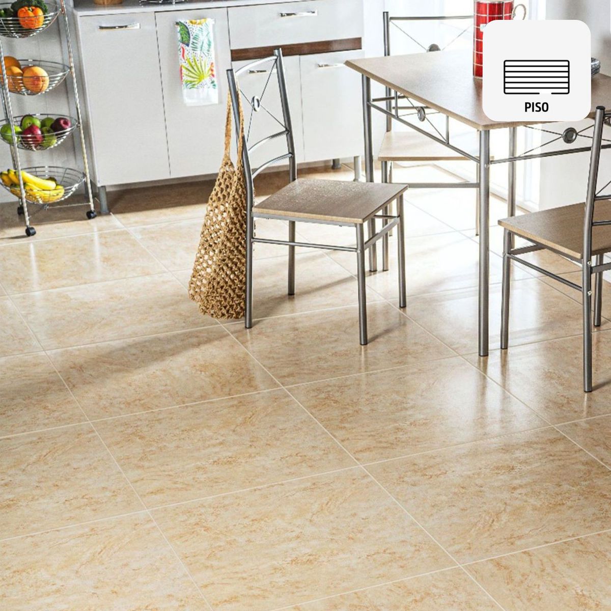 HOLZTEK - Gres Porcelanico Beige Marmol 60x60cm 1.44m2