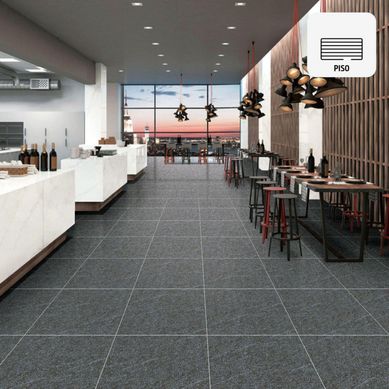 Gres Porcelnico Gris Pimienta Rstico 60x60cm 1.44 m2 para piso