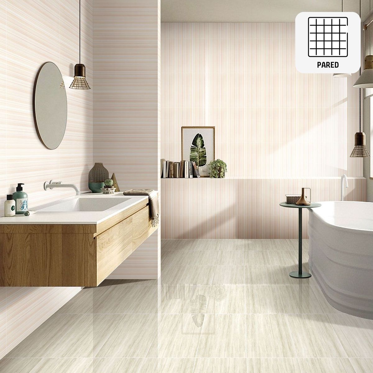 HOLZTEK - Cerámica Beige Decorado 26x41cm 1.50 m2 Zen