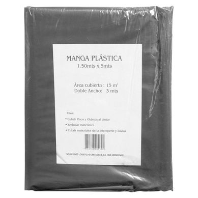 Manga Plstica 1.5x5m Negro