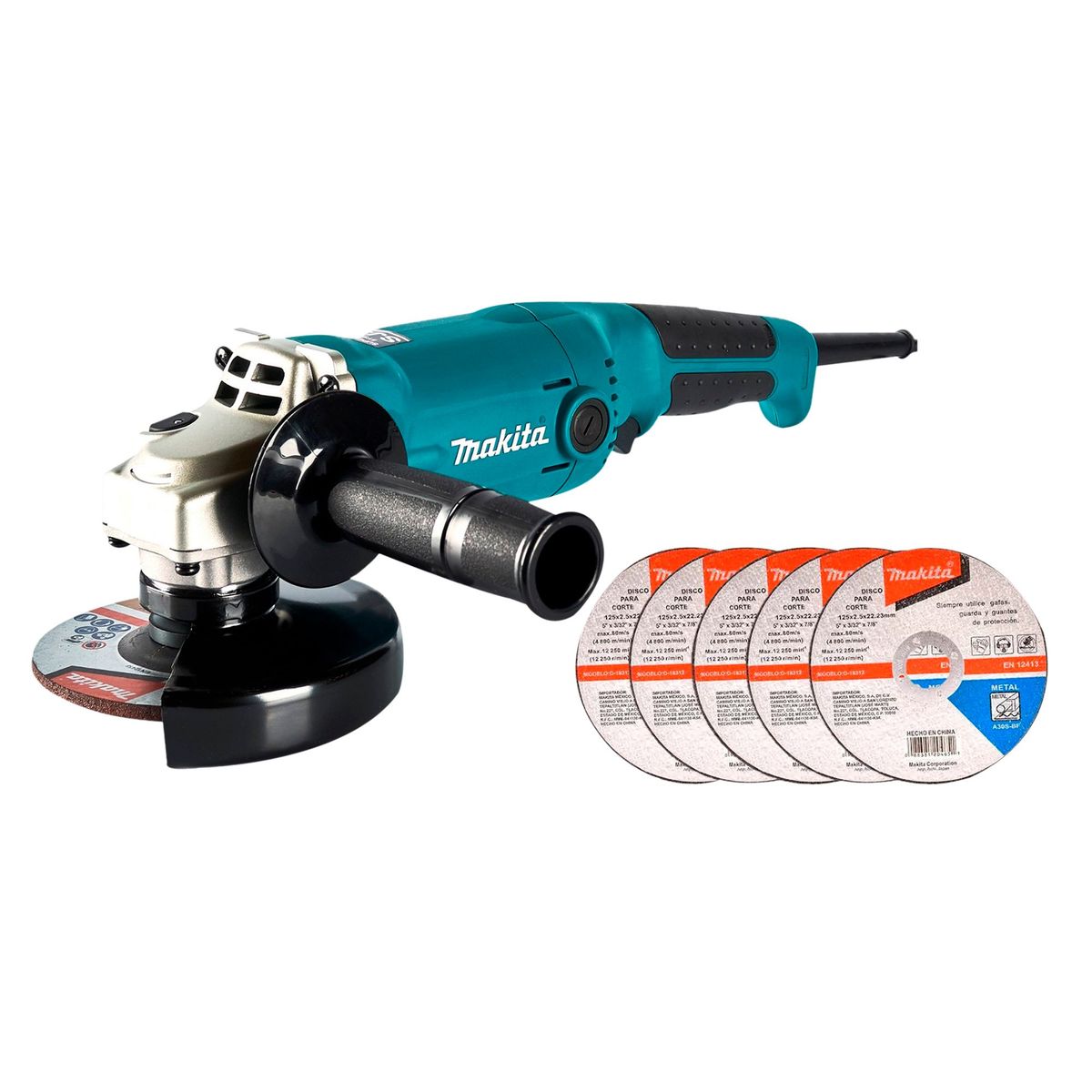 Amoladora Angular Eléctrica Makita 5" 11000W + 5 Discos, marca MAKITA - Foto Principal