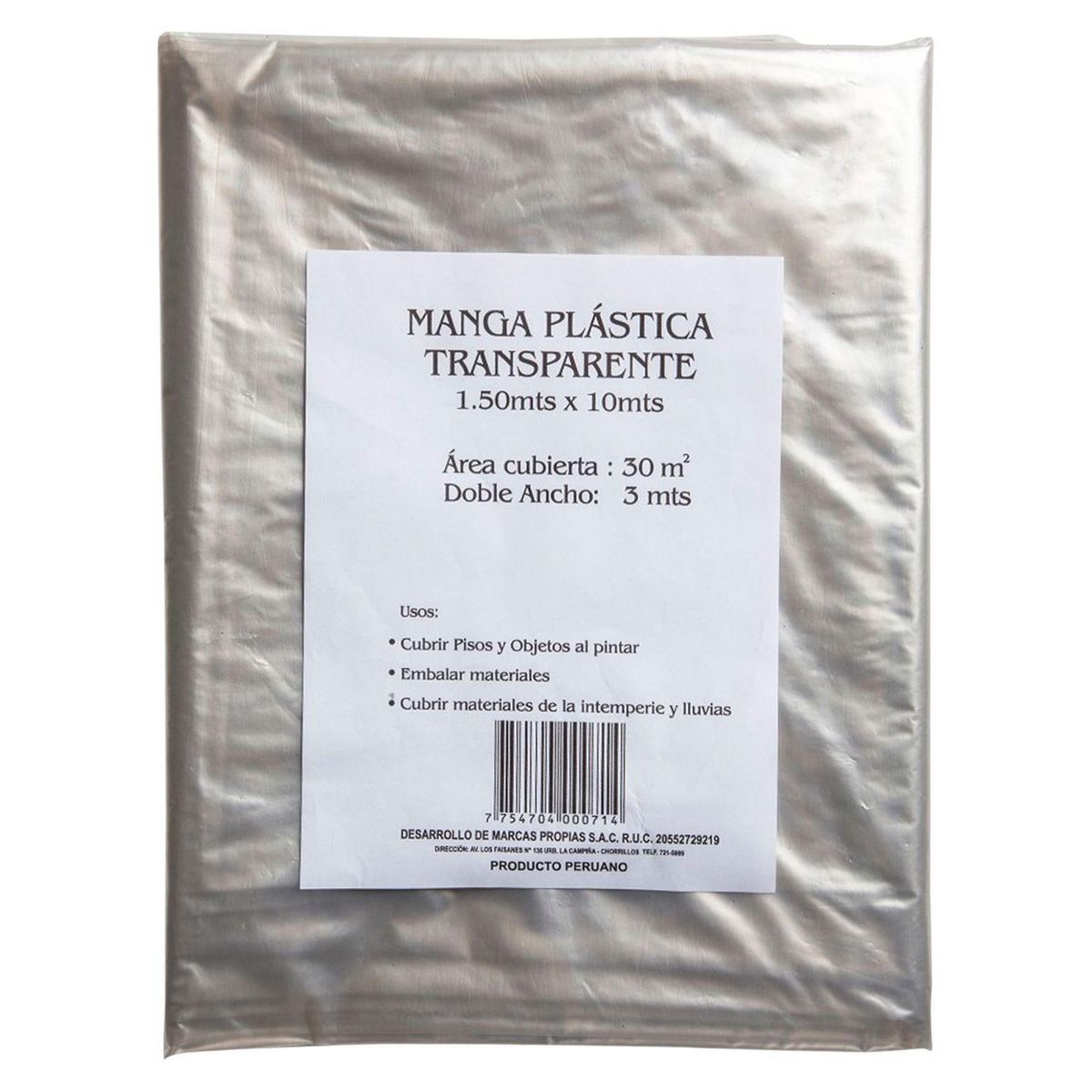 DMP - Manga Plástica Transparente Cortada 3x10m