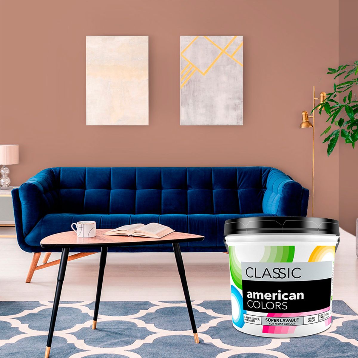 AMERICAN COLORS - Pintura American Latex Mate Castaño 1GL