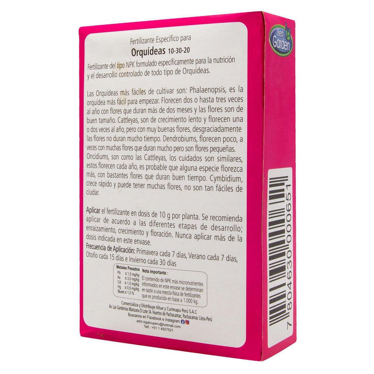 BEST GARDEN - Fertilizante Granular para Orquídeas 200 gr Abono 8 cm12.5 cm3.5 cm