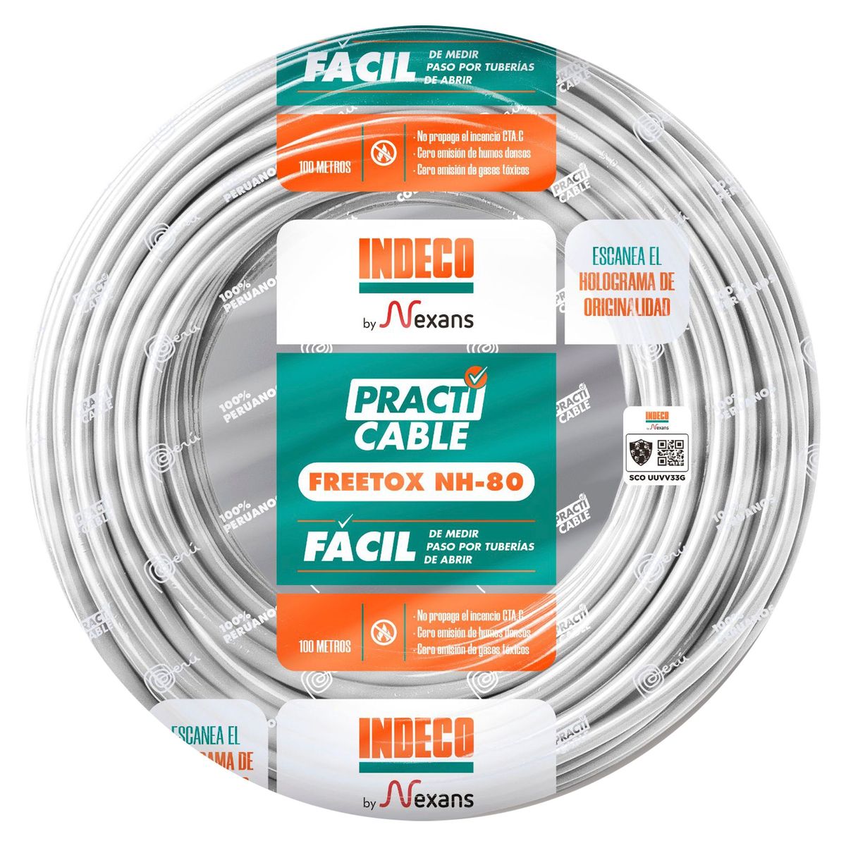 INDECO - Cable NH-80 450/750V 6mm Blanco 100 Metros