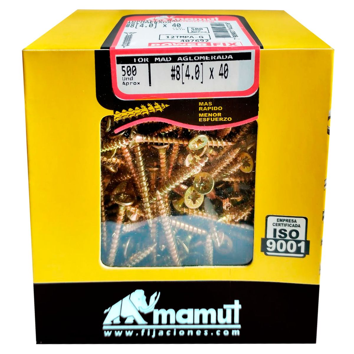 POWERFIX - Tornillo para Madera 4x40 mm x 500 unid