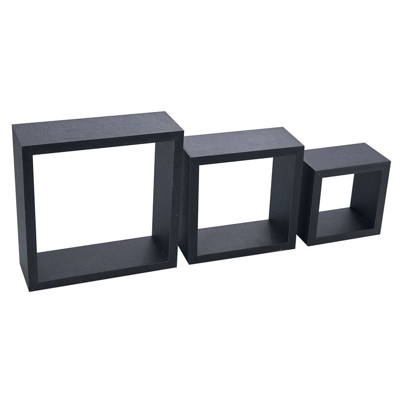 KHOR - Set 3 Repisas Cubo Negro