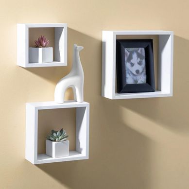 Set 3 Repisas Cubo Blanco