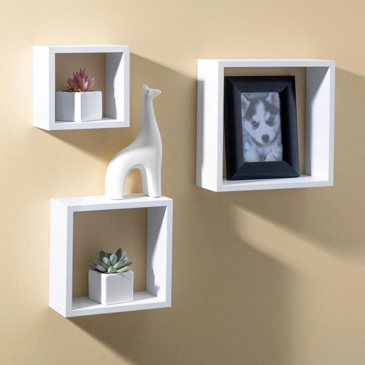 GENERICO - Set 3 Repisas Cubo Blanco