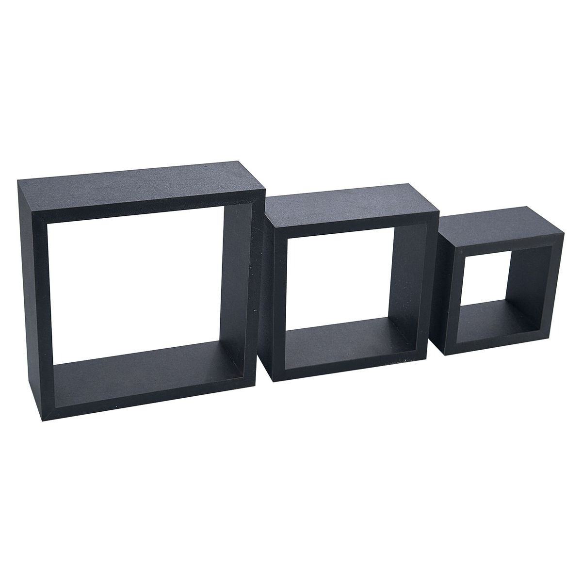 GENERICO - Set 3 Repisas Cubo Negro