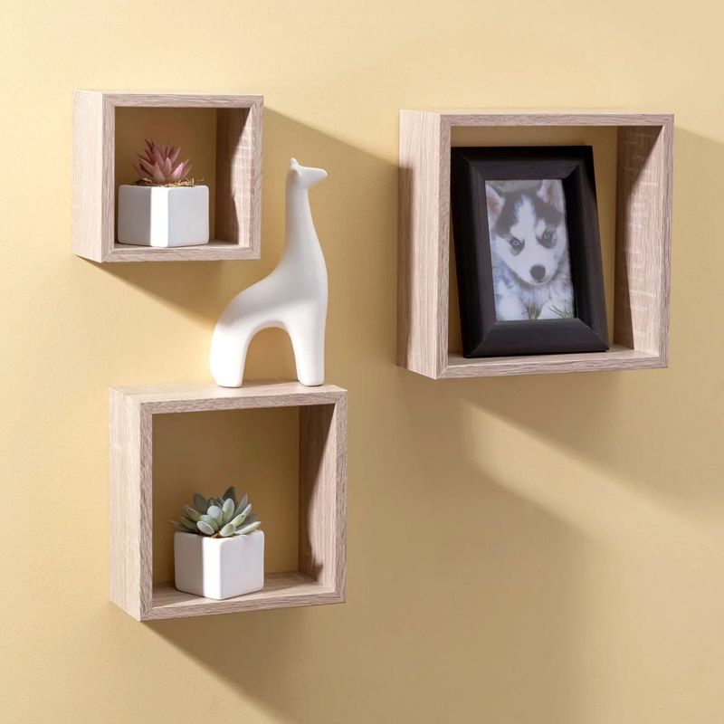 KHOR - Set 3 Repisas Cubo Natural