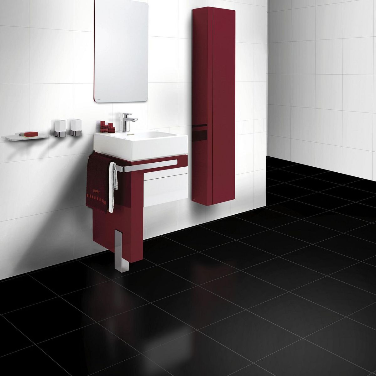 SAN LORENZO - Cerámica Negro 46x46 Lisas/Granilladas Mate 2.08 m2