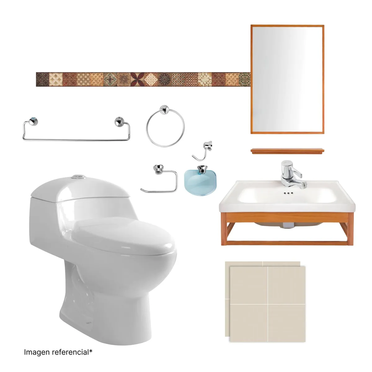 SENSI DACQUA - Set de accesorios para baño 5 piezas Sicilia