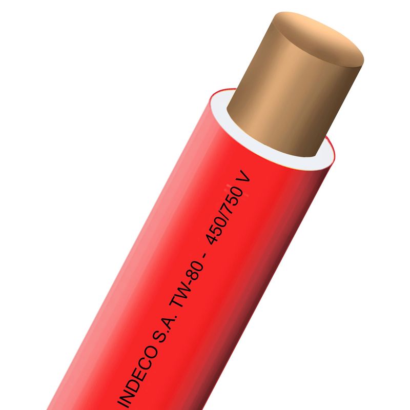 INDECO - Cable TW 10 AWG Indeco Rojo 100 Metros
