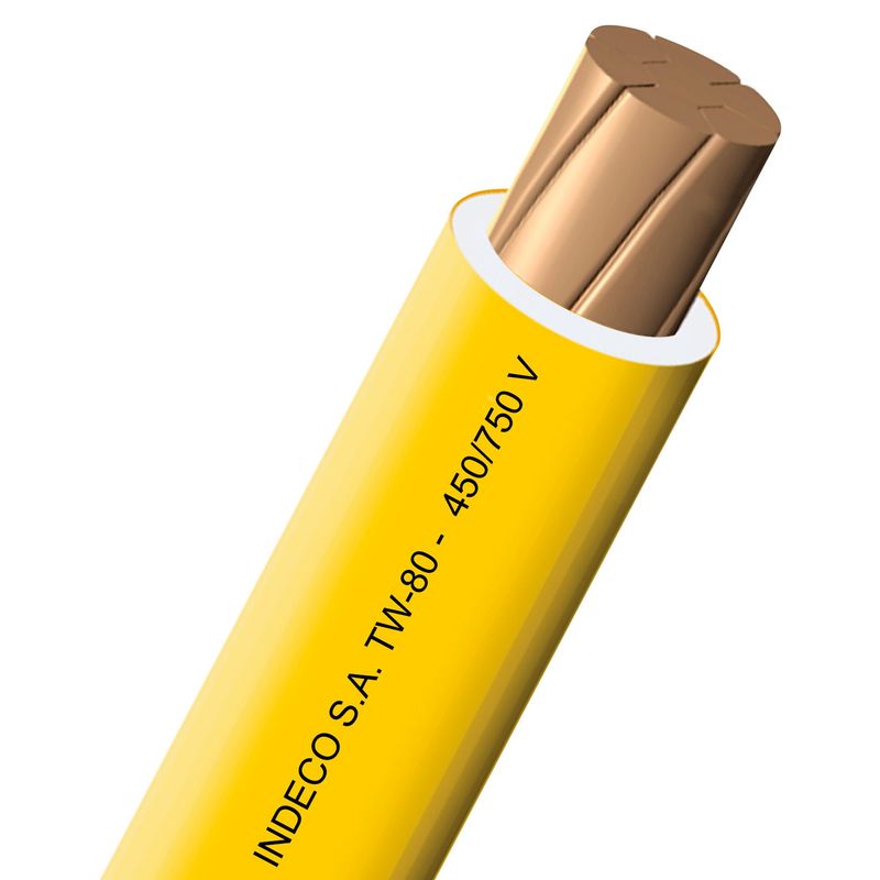 INDECO - Cable TW 10 AWG Indeco Amarillo 100 Metros