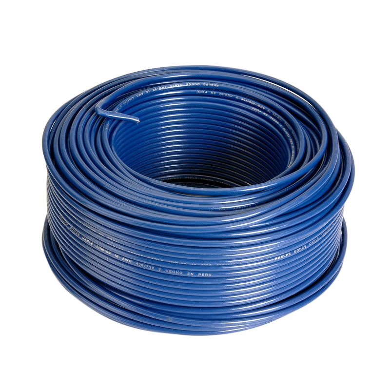 INDECO - Cable THW 10 AWG Indeco Azul 100 Metros