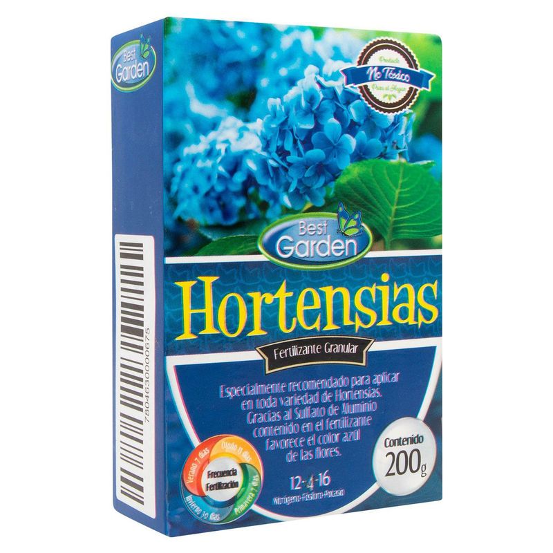 BEST GARDEN - Fertilizante Granular para Hortencias 200 gr Sulfato de aluminio; nitrógeno; fosforo; potasio 8 cm12.5 cm3.5 cm