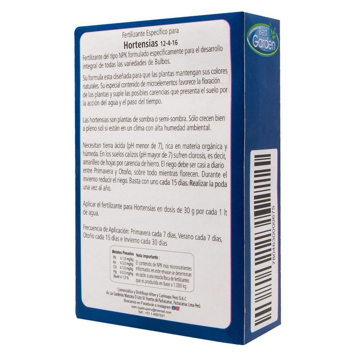 BEST GARDEN - Fertilizante Granular para Hortencias 200 gr