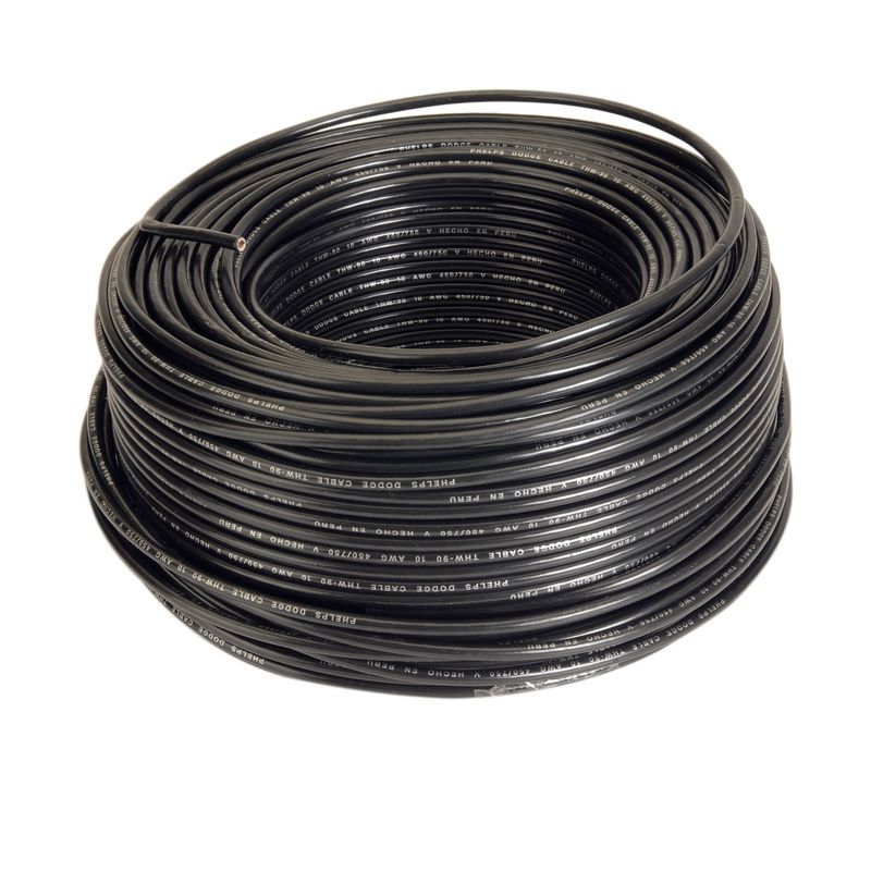 INDECO - Cable THW 10 AWG Indeco Negro 100 Metros