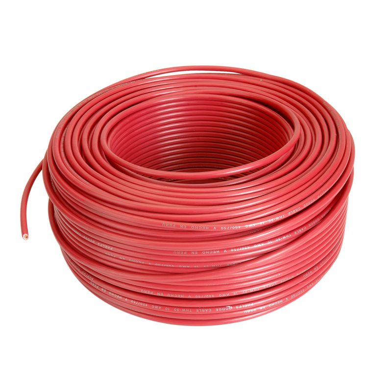 INDECO - Cable THW 10 AWG Indeco Rojo 100 Metros