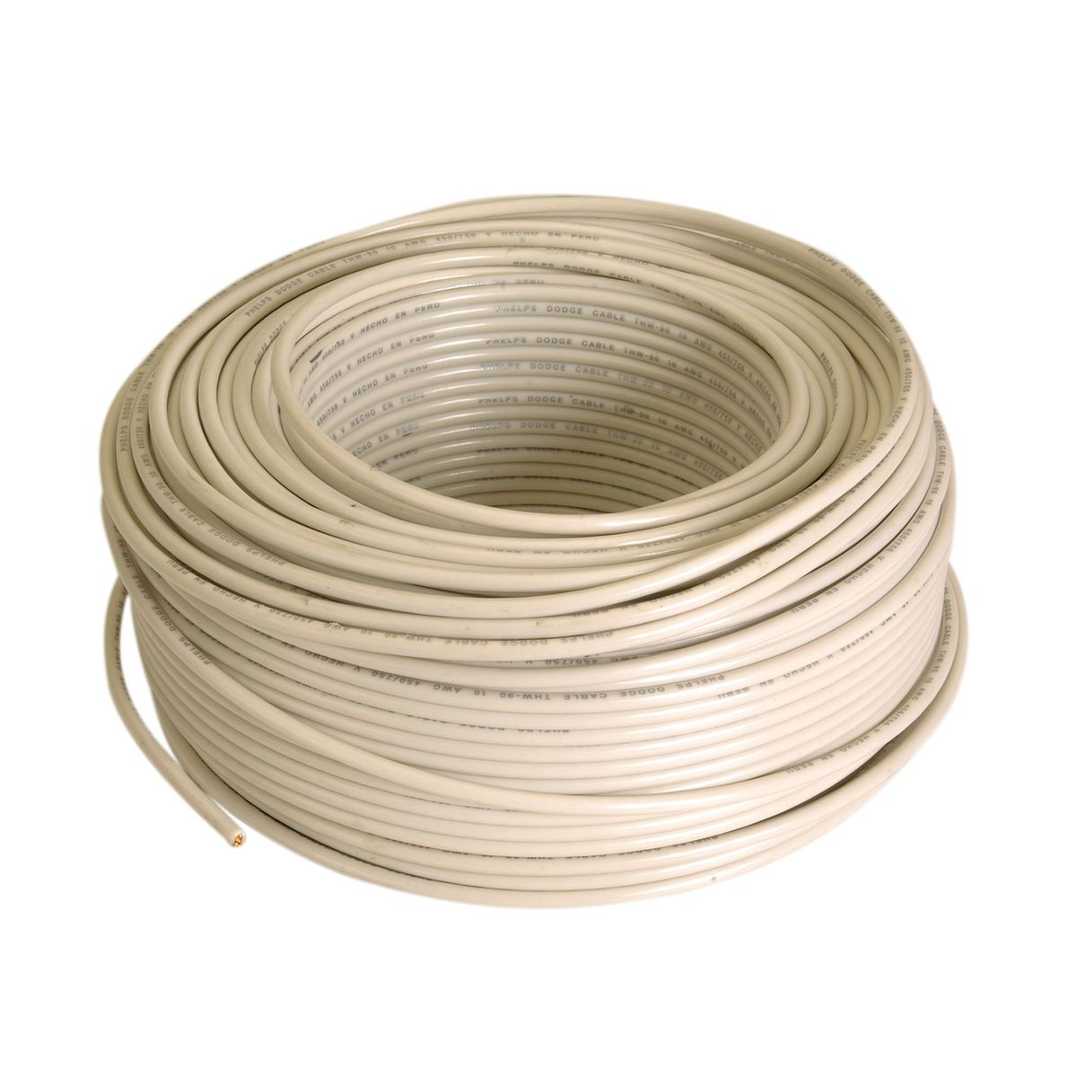 INDECO - Cable THW 10 AWG Indeco Blanco 100 Metros