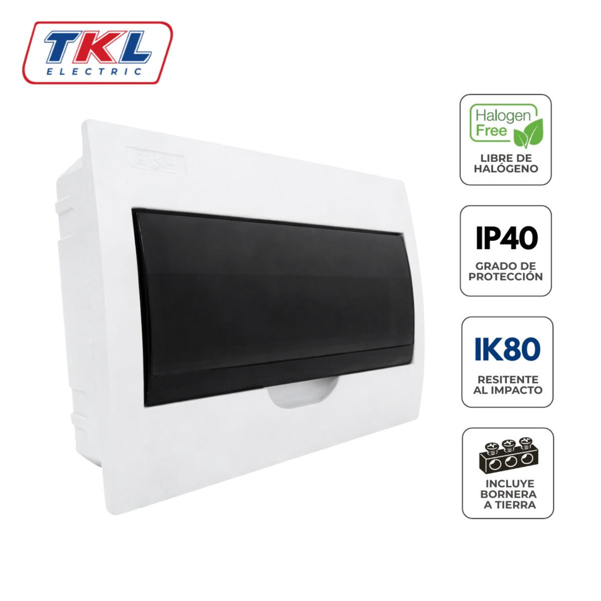 Tablero Empotrable Plástico 12 Polos, marca TKL - Foto 2