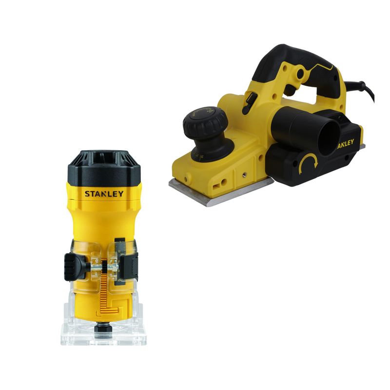 STANLEY - Cepillo para Madera Eléctrico 750W STPP7502 Stanley + Fresadora Ruteadora Stanley 550W ST55-B2