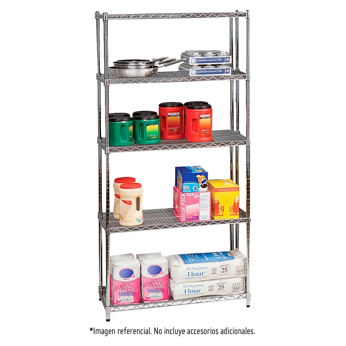 SEVILLE - Estante cromado 45x91x183cm con ruedas 1385 kg