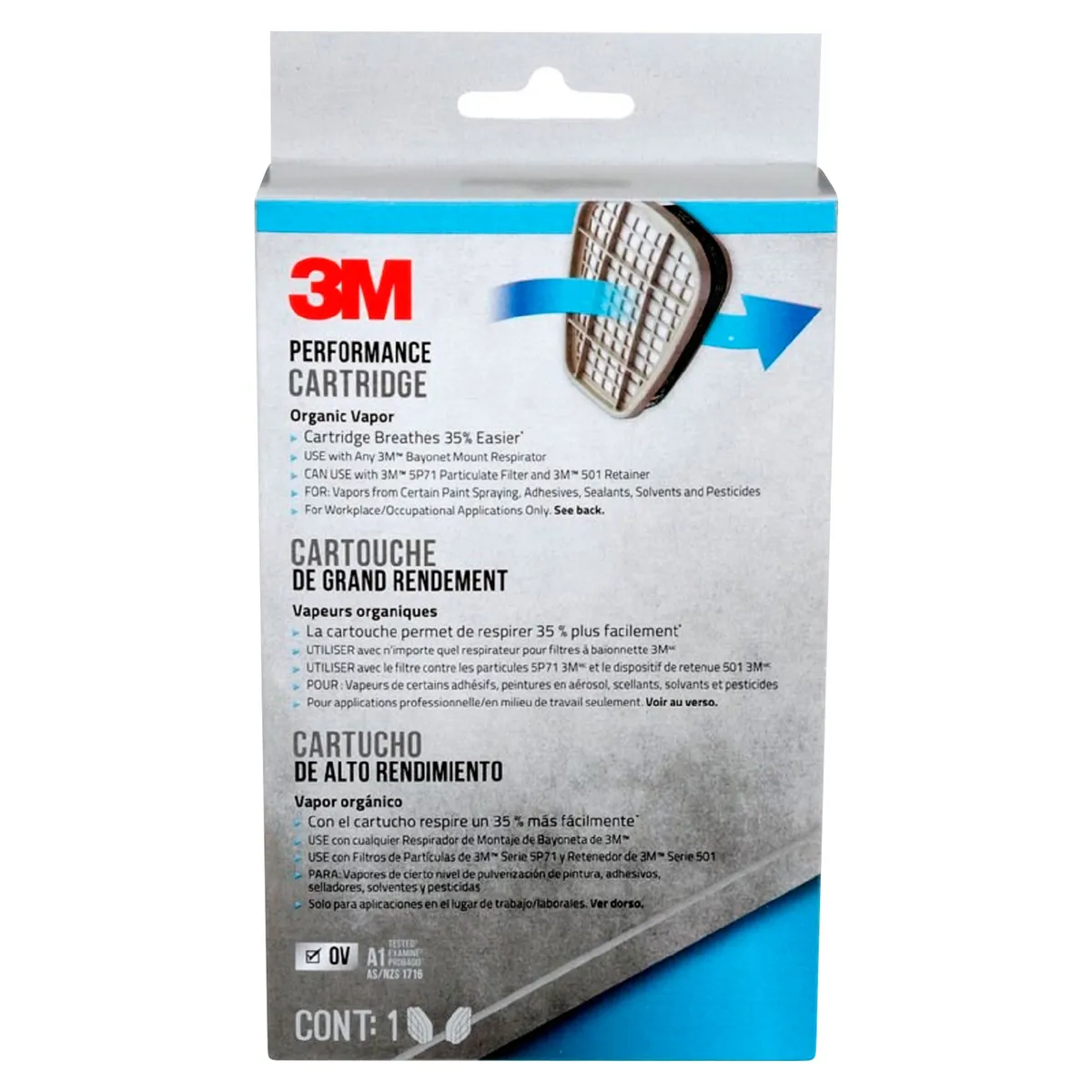 3M - Repuesto de Cartucho de Vapor Orgánico 6001