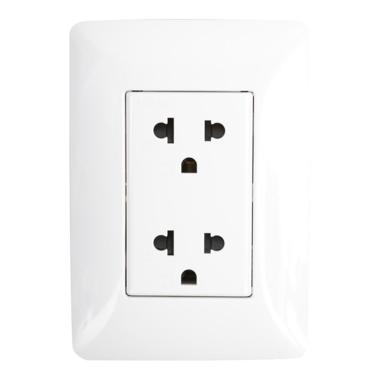 BTICINO - Tomacorriente Doble P/T Matix Blanco