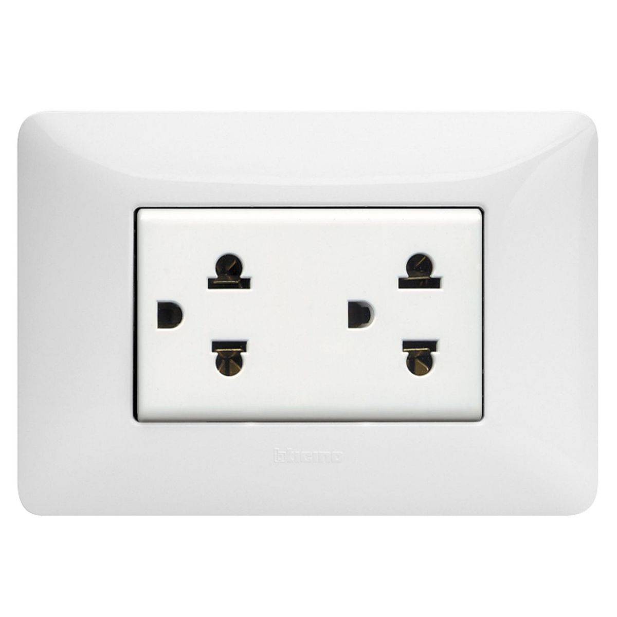 BTICINO - Tomacorriente Doble P/T Matix Blanco