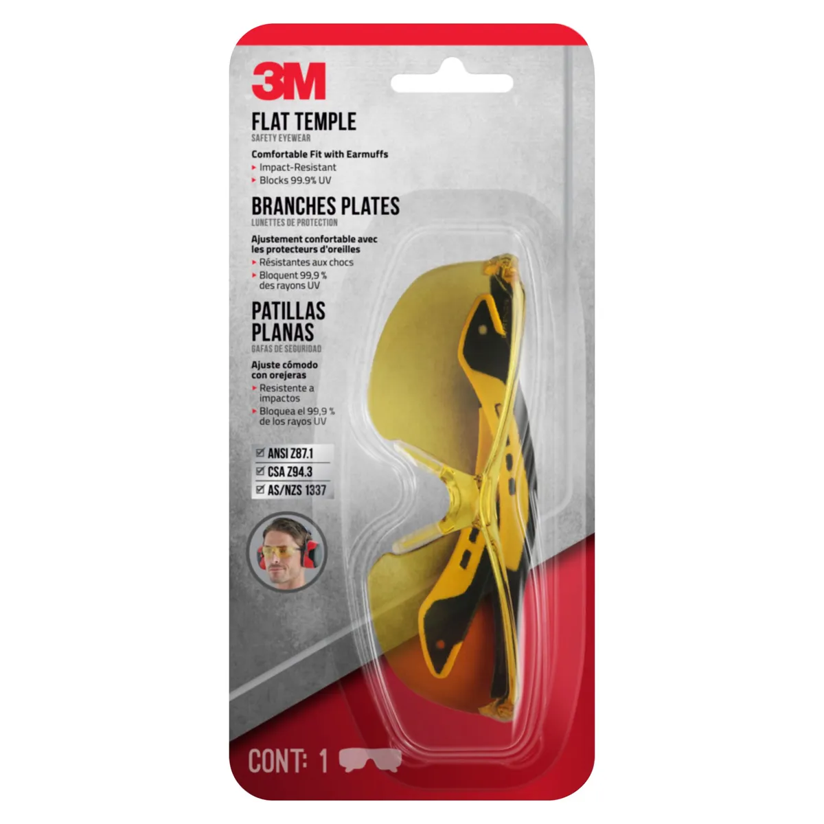 3M - Lentes de Seguridad 3M Alto Impacto Luna Amarilla