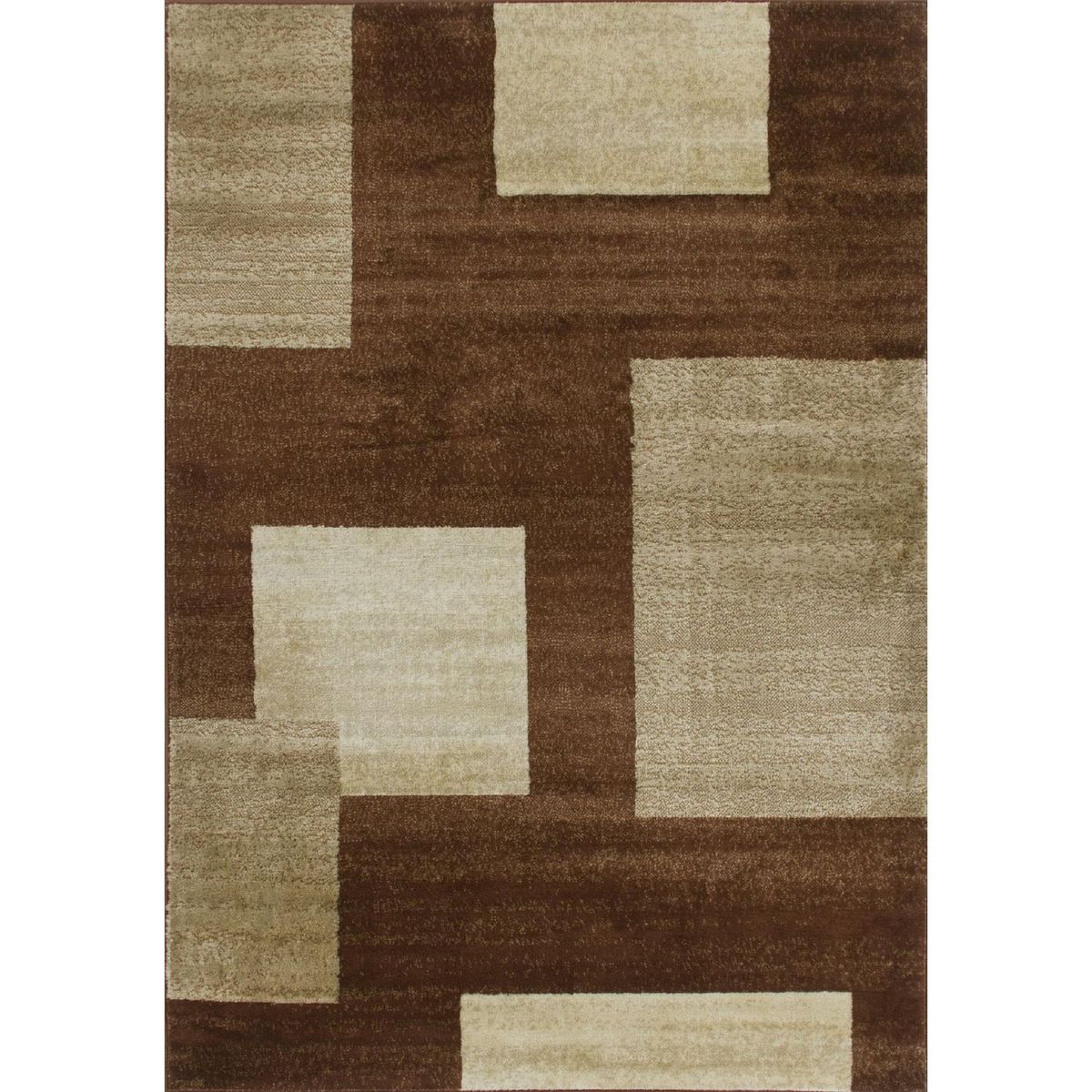 JUST HOME COLLECTION - Alfombra Rectangular Marron Carrera Cuadros