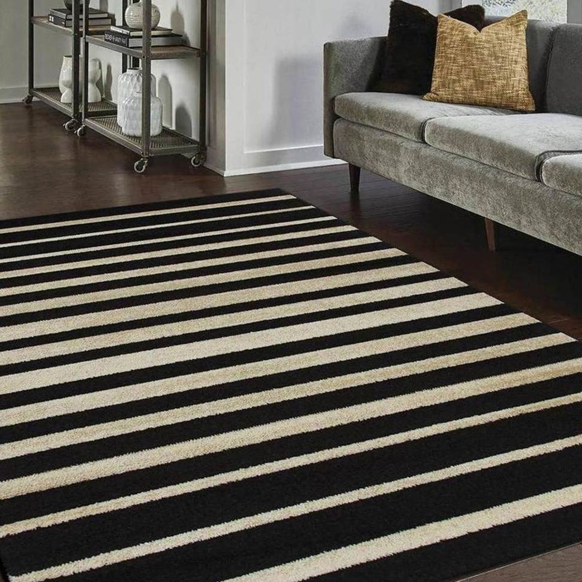 JUST HOME COLLECTION - Camino Carrera Rayas Negras 50x90