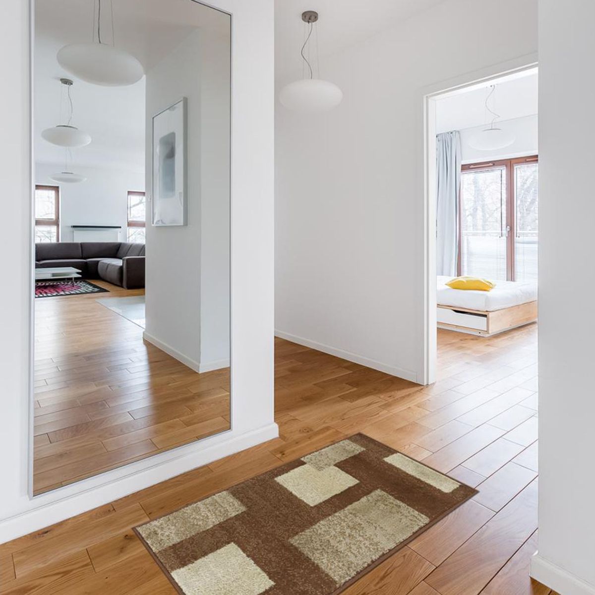 JUST HOME COLLECTION - Camino Carrera Cuadros Café 50x90cm