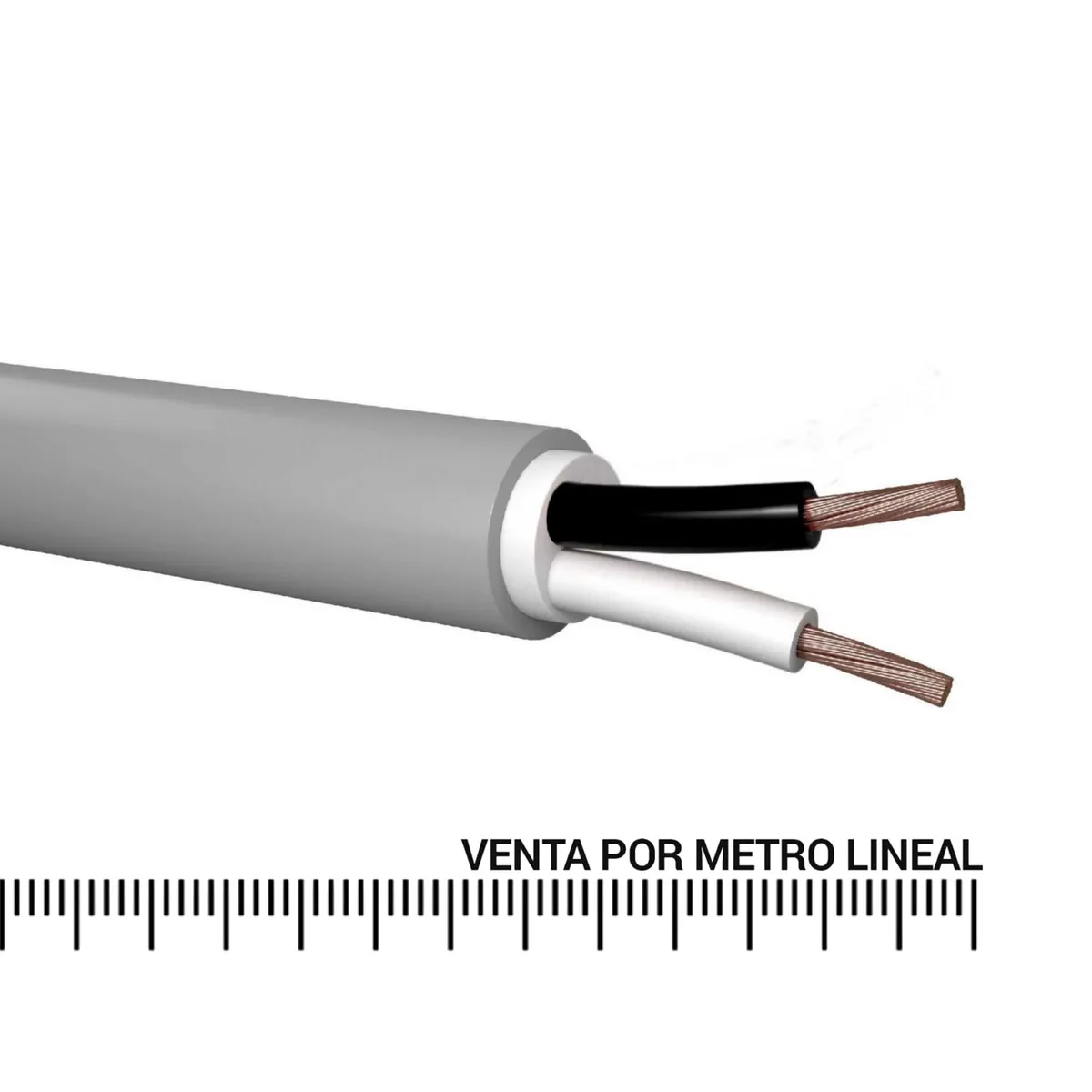 ELCOPE - Cable Vulcanizado 2x14 AWG Gris por Metro Lineal