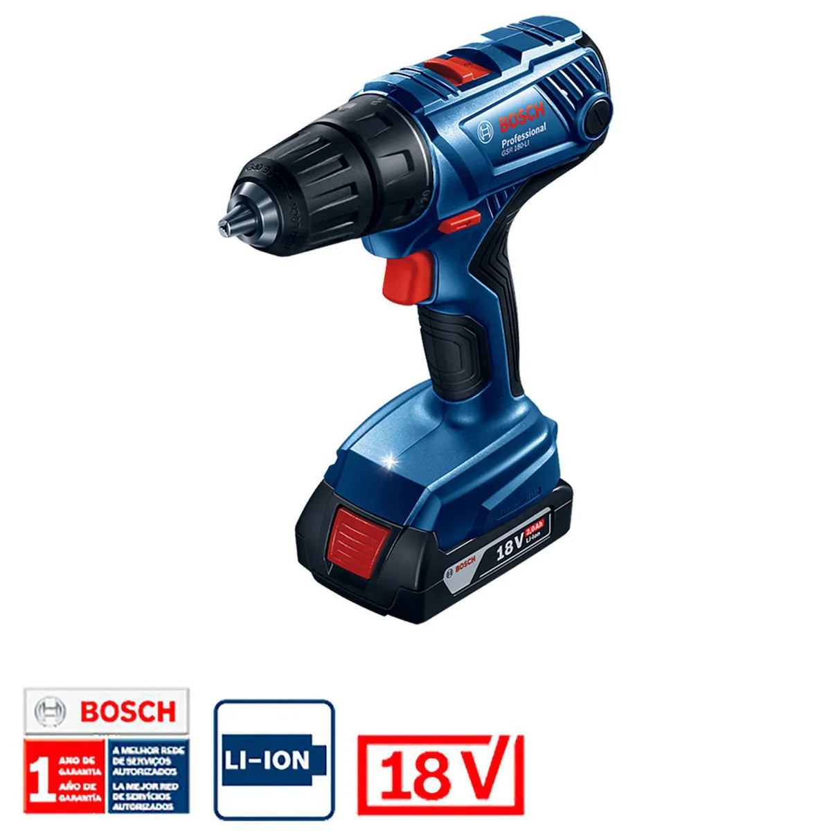 BOSCH - Taladro Atornillador Inalámbrico 18V GSR180 Bosch