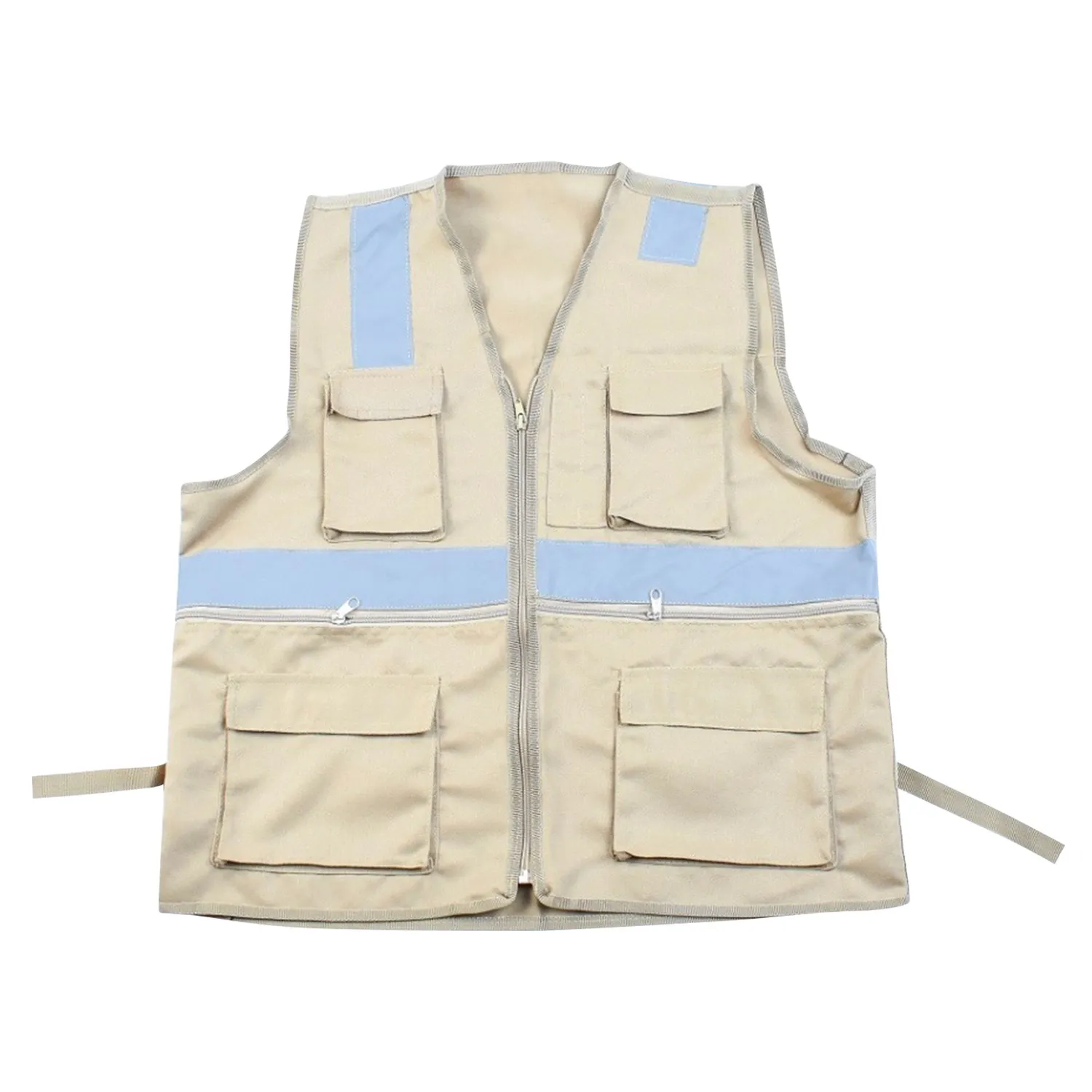 Chaleco Reflectivo Multibolsillo Drill Beige Talla L Sodimac