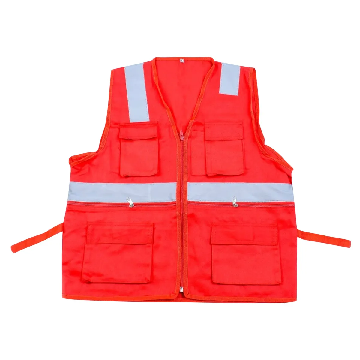  - Chaleco Reflectivo Multibolsillo Drill Rojo Talla L