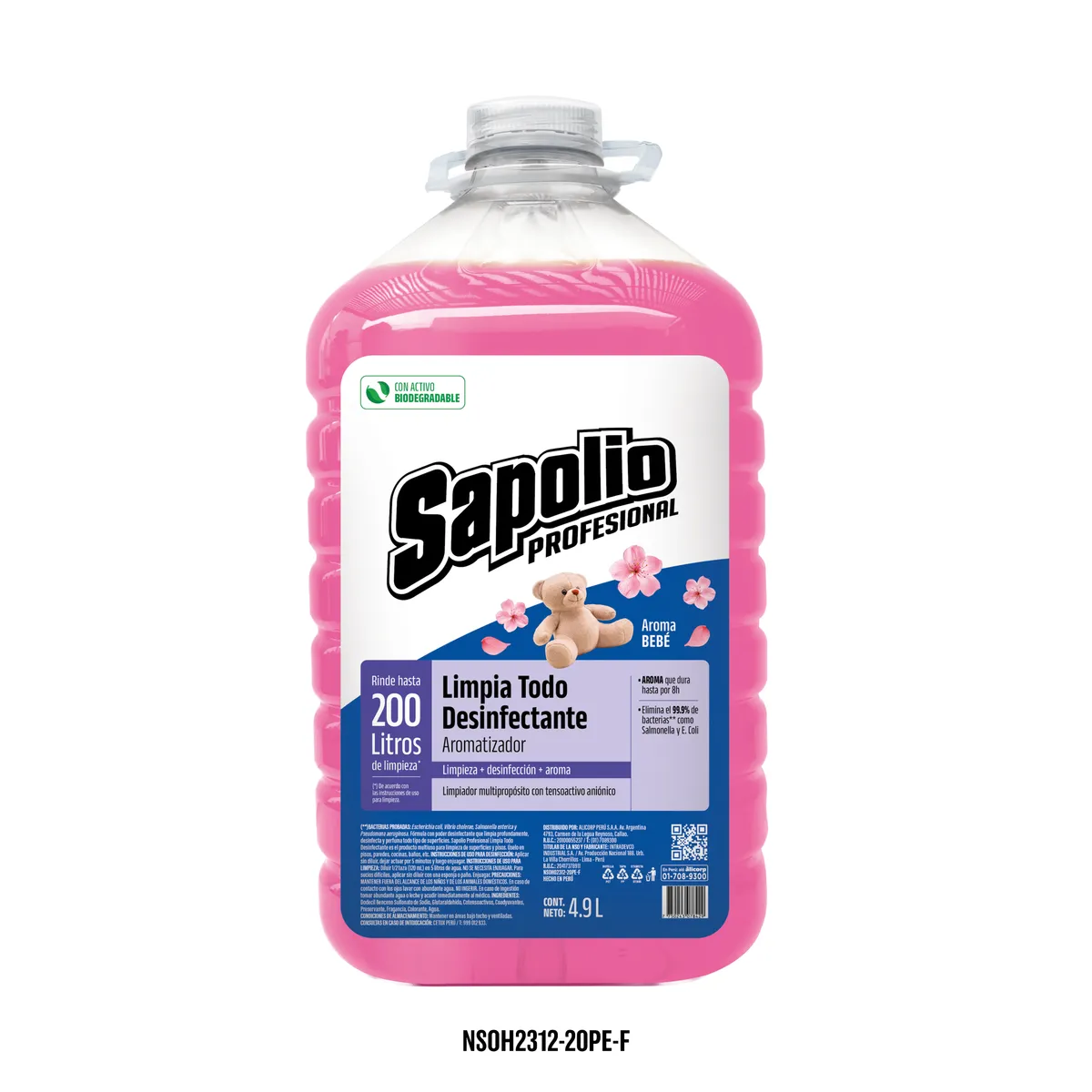 SAPOLIO - Limpiatodo Aroma Bebé 4.9L