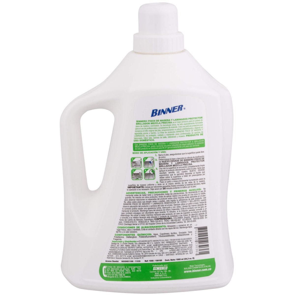 BINNER - Protector Brillador de Pisos de Madera + Laminados 1.9 L