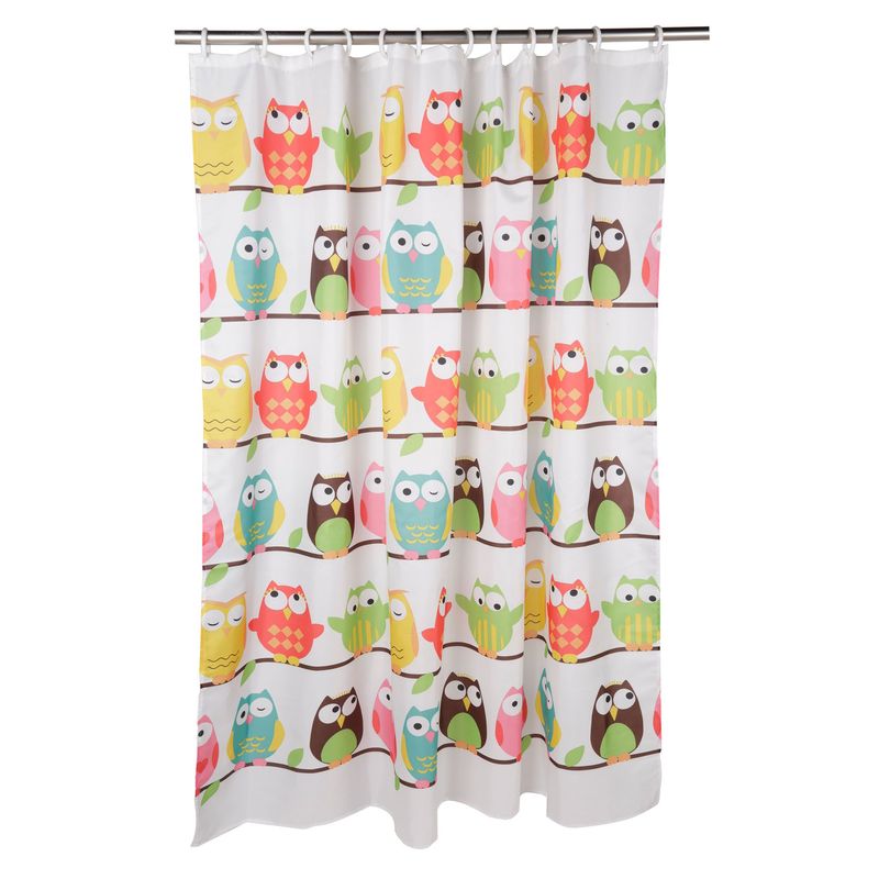 JUST HOME COLLECTION - Cortina de baño Búhos 178x180cm