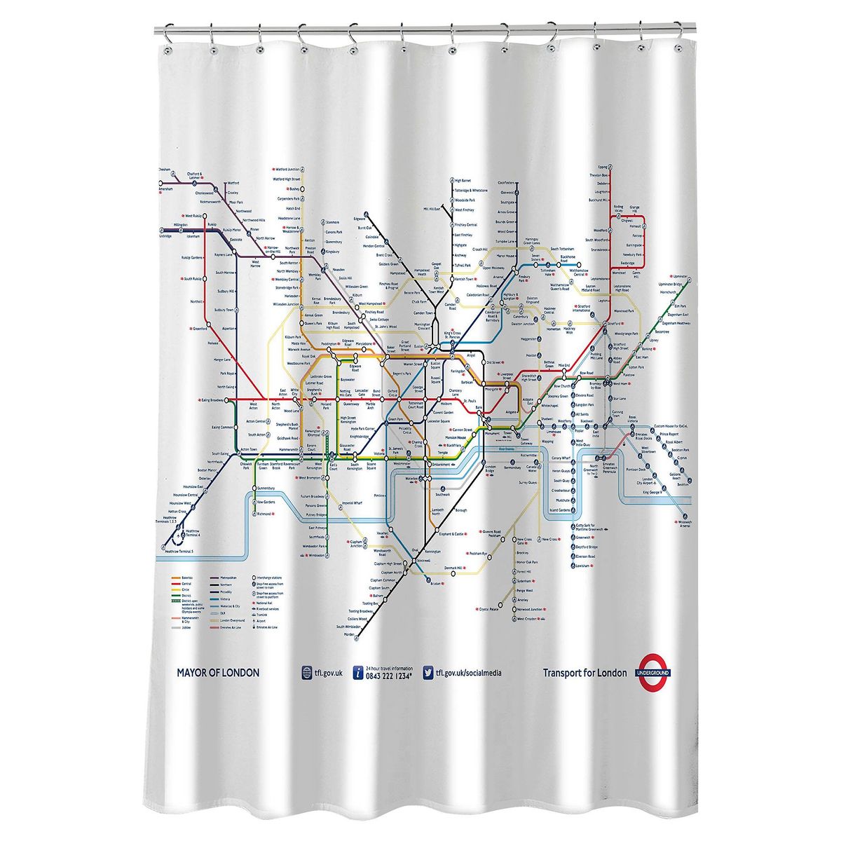 JUST HOME COLLECTION - Cortina de Baño Metro 178x180cm