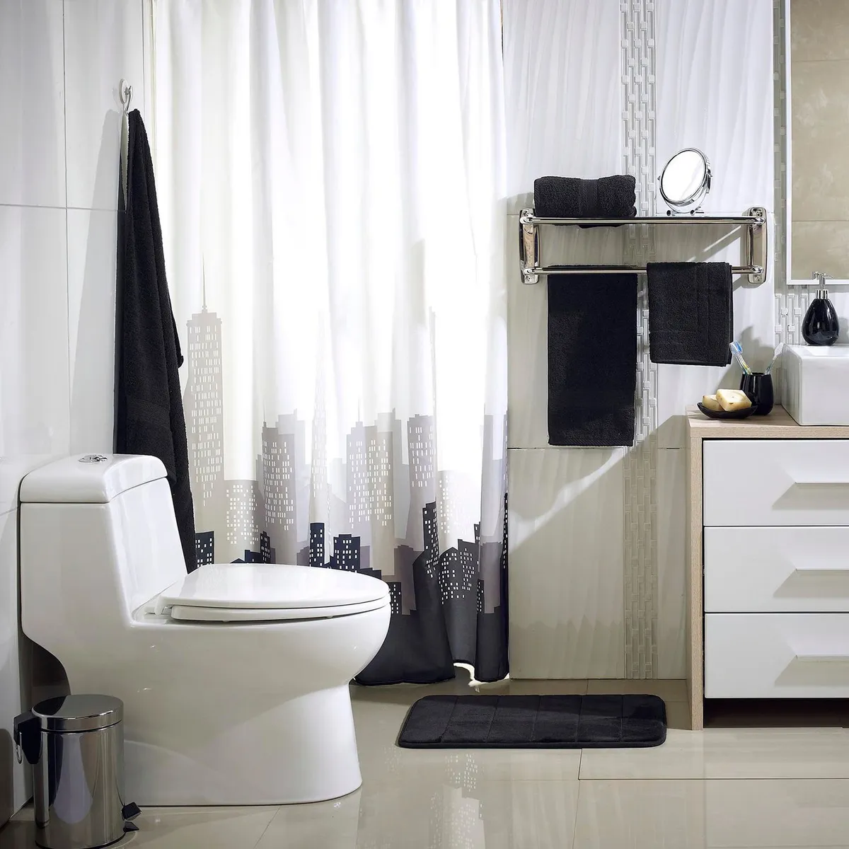 JUST HOME COLLECTION - Cortina de Baño Metropoli 178x180cm