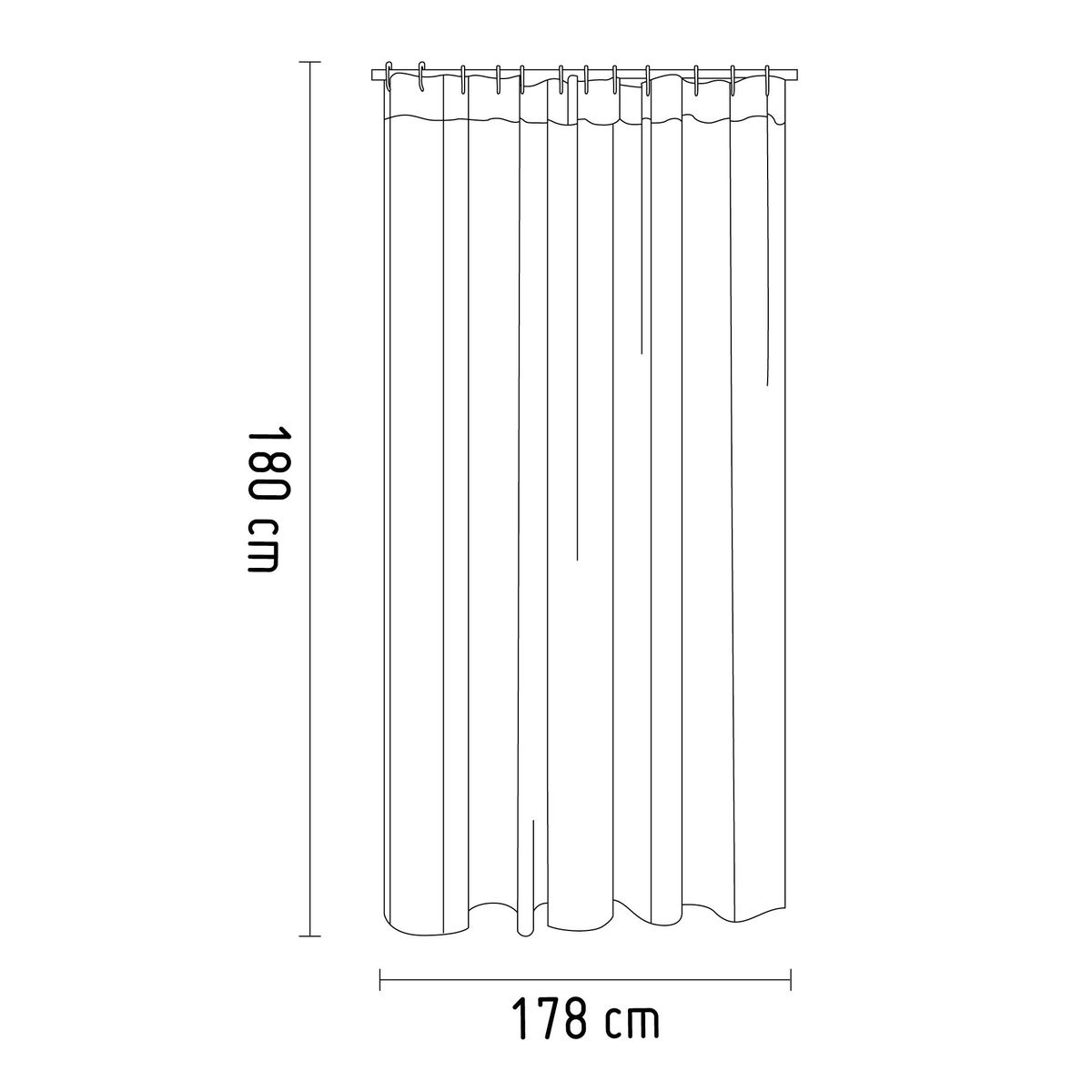 JUST HOME COLLECTION - Cortina de baño Frases 178x180cm