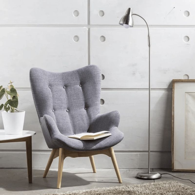 JUST HOME COLLECTION - Lámpara de Pie Melissa 1L E27 Gris