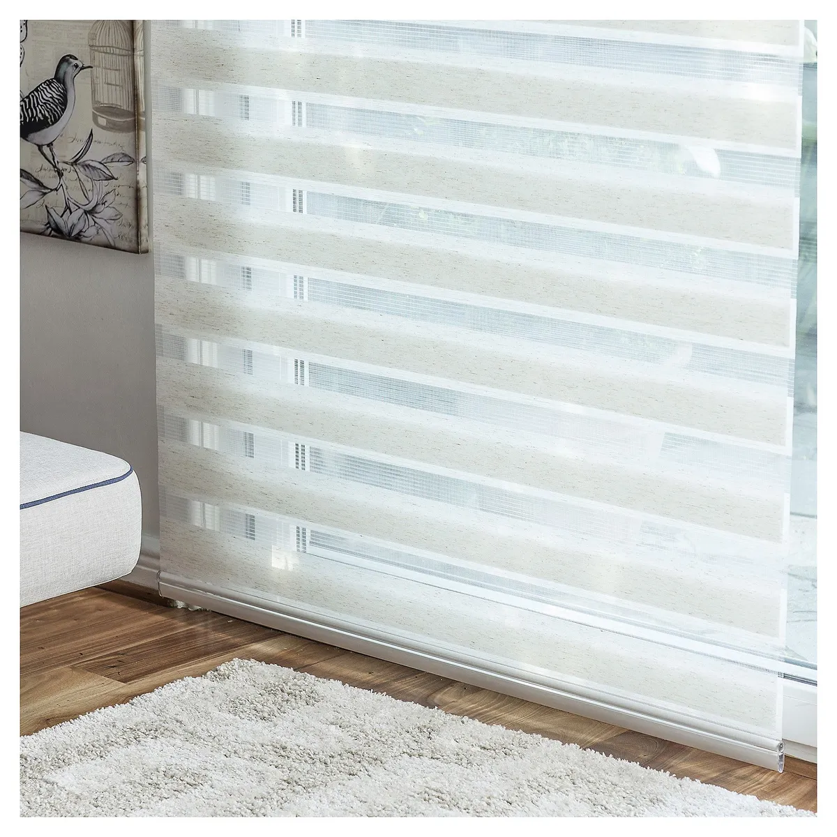 JUST HOME COLLECTION - Cortina Roller Día/Noche Lino 160x165cm Beige