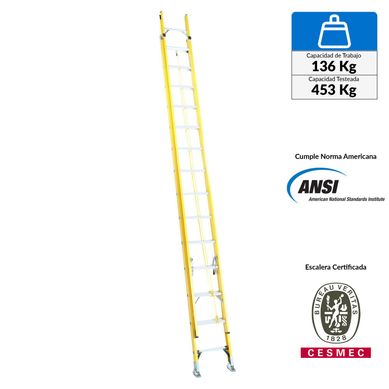 Escalera Telescpica Fibra de Vidrio 28 Pasos Profesional 