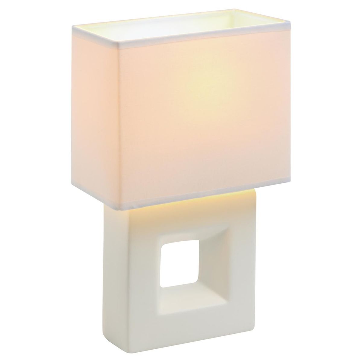 CASA BONITA - Lámpara de Mesa Cerámica Quad E27 Blanco 60 W 11x29 cm